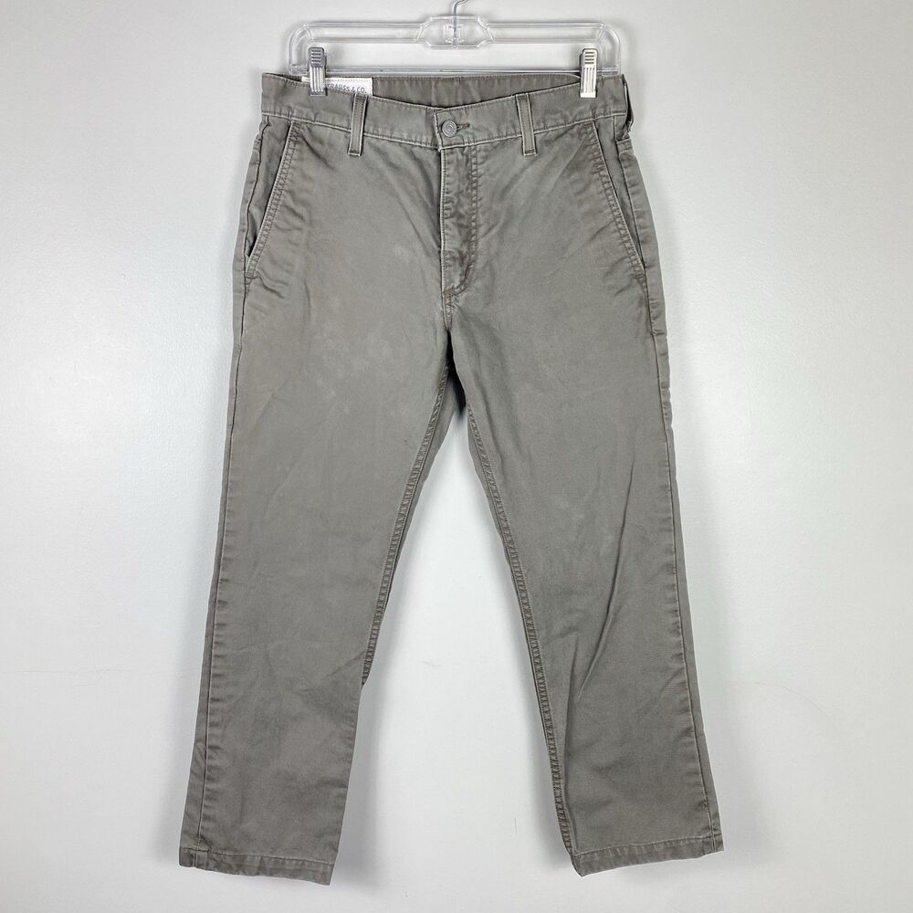 Levis Jeans Mens 30x30 Olive Green Straight Leg Chino Pants Preppy